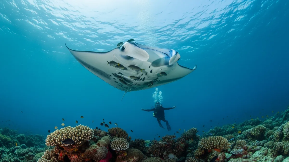 Manta ray diving at Manta Point Komodo